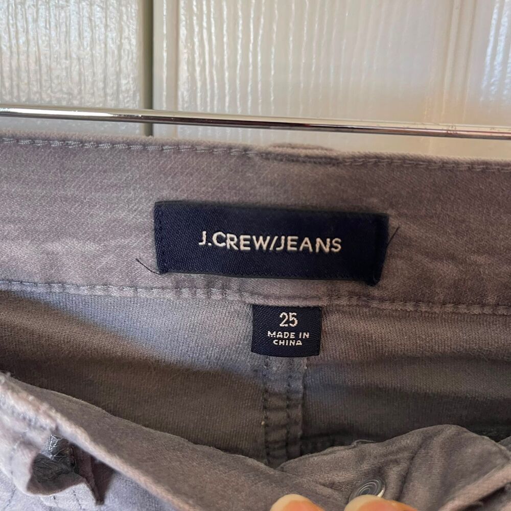 J Crew Jeans Womens 25 Gray Corduroy 9 High Rise Toothpick Stretch Skinny Pants - Picture 7 of 12